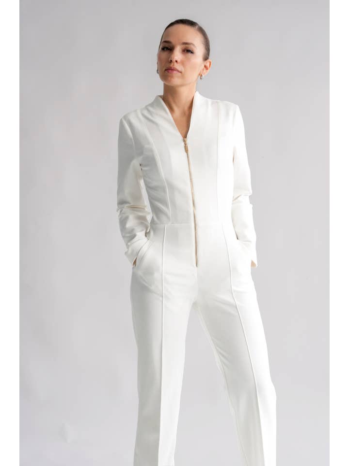 TAVROVSKA – Engroshandel Jumpsuit - Dame – Hvid Formel Bryllup Jumpsuit Kvinder Brudepige Jumpsuit Wedd