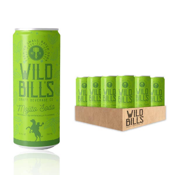 Wild Bill’s Craft Beverage Co. - Wholesale Soda/Carbonated Drink - Mojito Mocktail - Premium Cane Sugar Soda, 12-Pack, Cans1