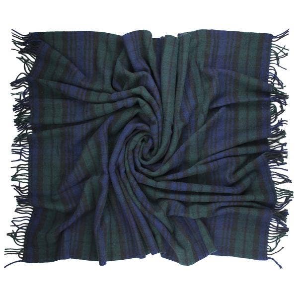 Prince of Scots – wholesale Throw blanket – Highland Tweeds Wool Fluffy Throw  - Black Watch2