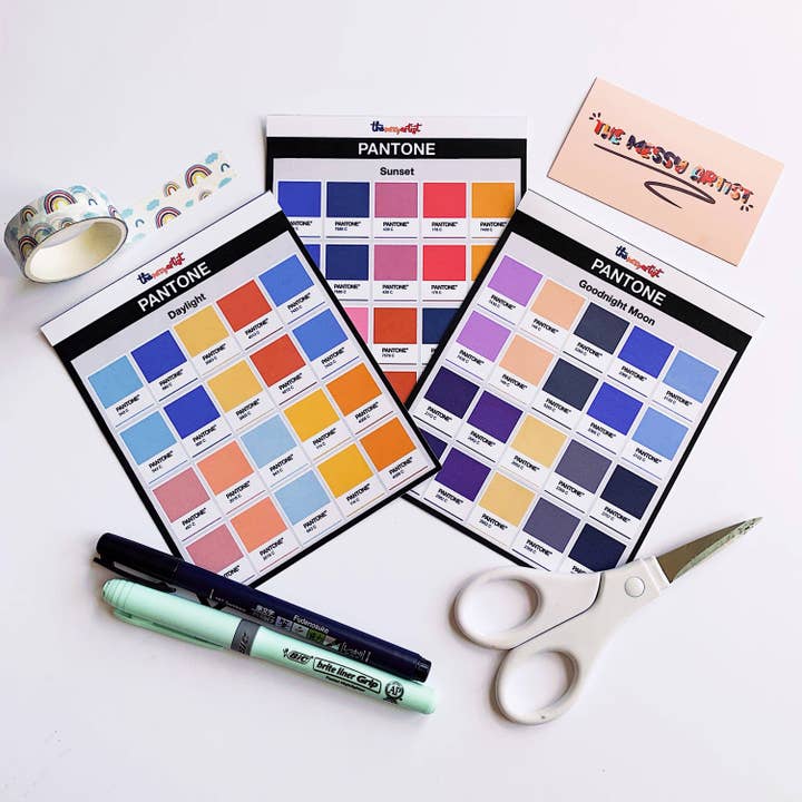 The Messy Artist Co. - Venta al por mayor Pegatina - Hoja de pegatinas Pantone «Sunset»