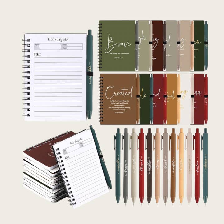 Carnets de journalisation d'étude biblique et ensembles de stylos pour la vente par Ella Blue