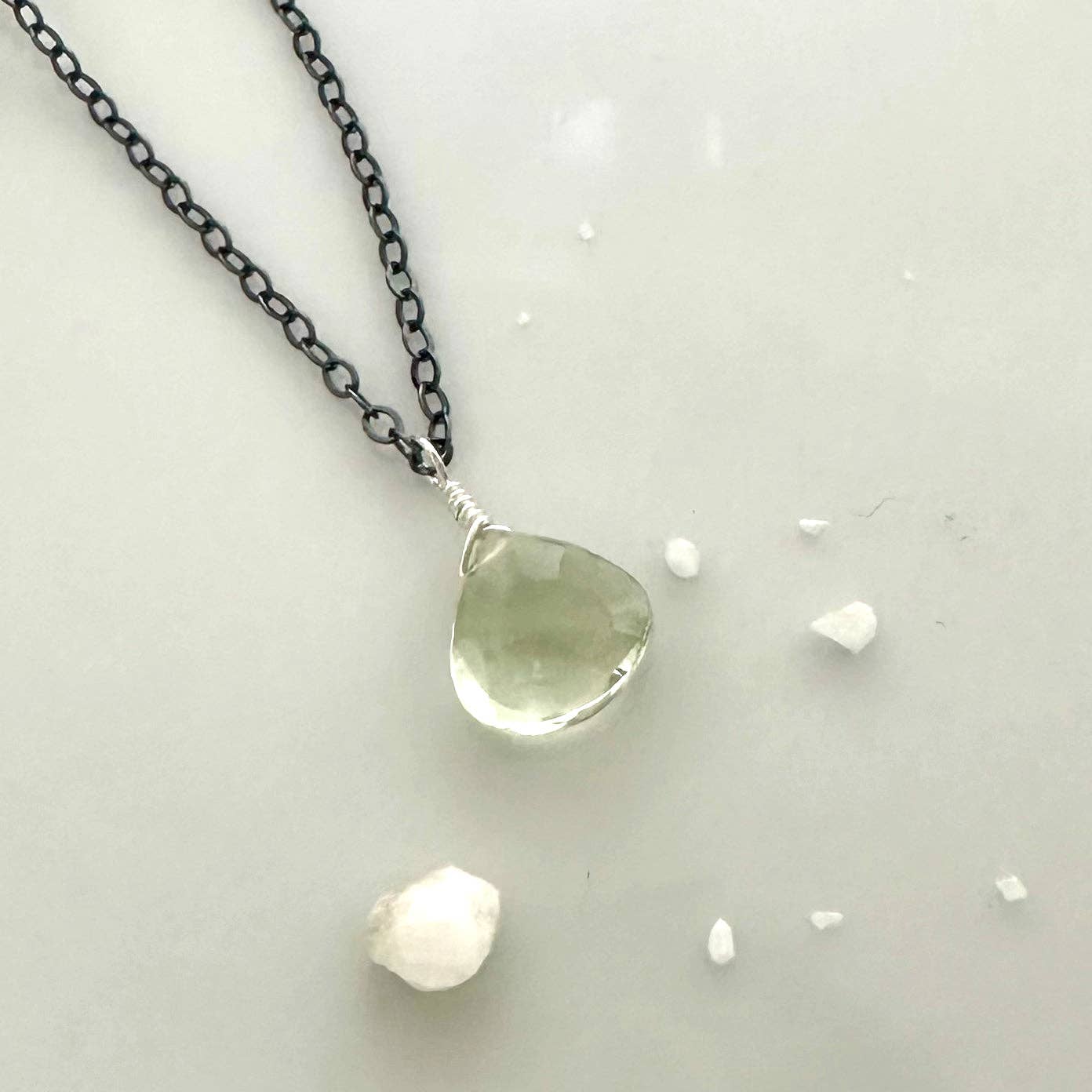 Foamy Wader - Wholesale Pendant/Charm Necklace - Ambergris Necklace - mint green amethyst gemstone solitaire0