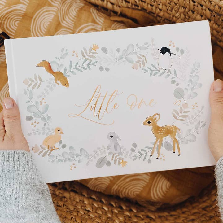 Blush And Gold - Venta al por mayor Diario/agenda - Niños - Diario de bebé (Animales), regalo para baby shower, libro de recuerdos