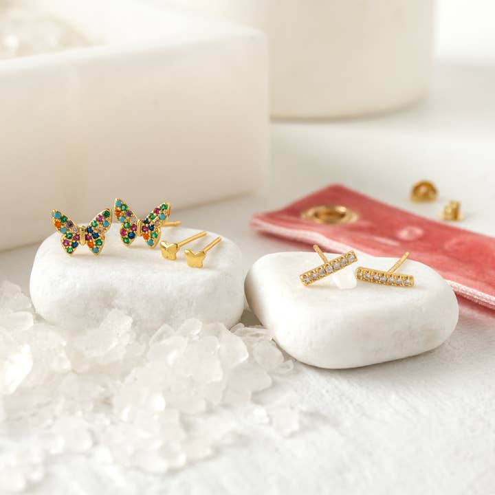 Splendid Iris - Wholesale Jewelry Set - Butterfly Velvet Stud Gift Set1