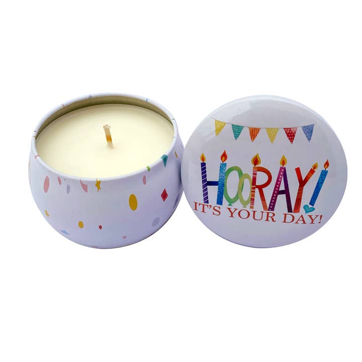 4.4oz Birthday Tin Candle for wholesale by Opportunities