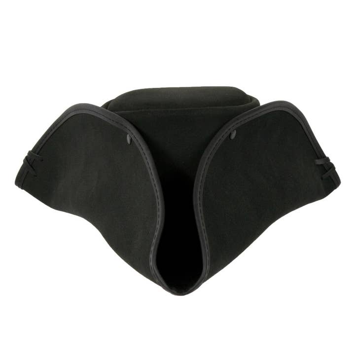 Negro Sombrero Pirata Tricornio de Cuero Genuino - Estilo Barbanegra de venta al por mayor en Faire