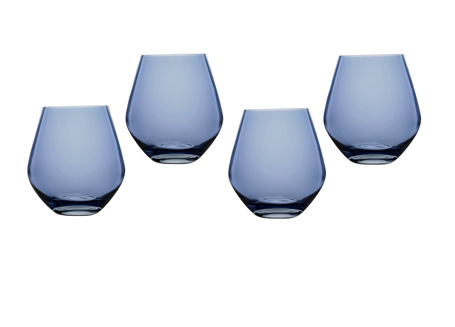 Godinger - Wholesale Wine Glass - Meridian Stemless Teal Wine Glass, Set of 44