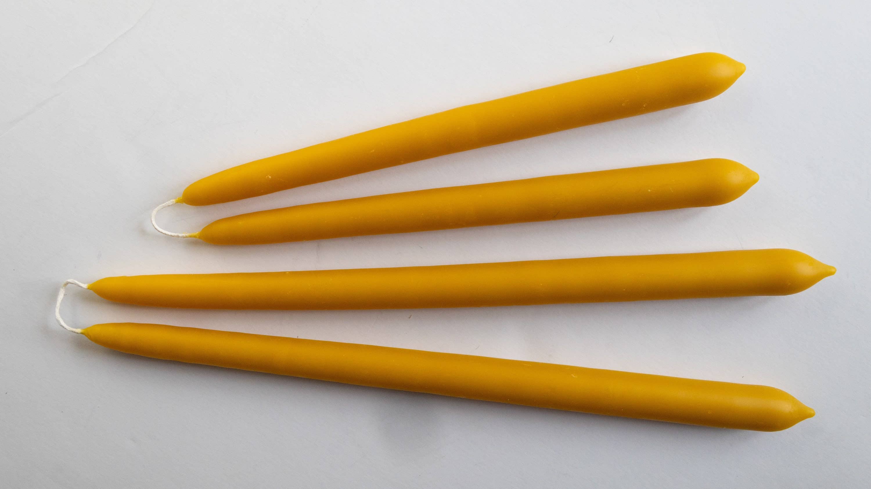 Mile-End Soap & Candle Supply - Vente Bougies/bougeoirs coniques - Paire de bougies coniques en cire d'abeille - 12 pouces ou 9 pouces0