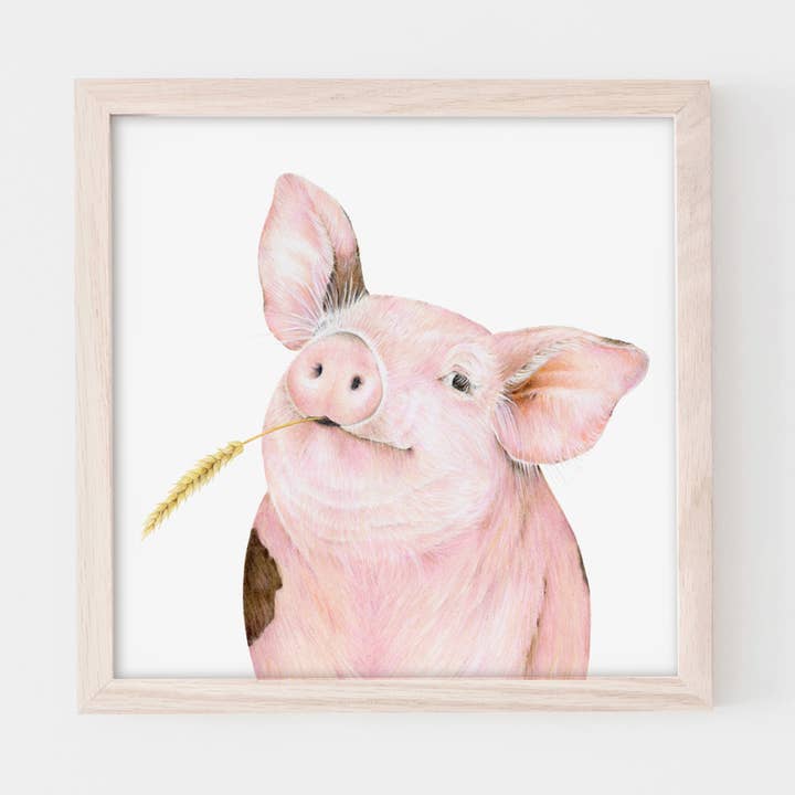 Fine Art Print: Mr Pickles The Pig for wholesale by Popcorn Blue