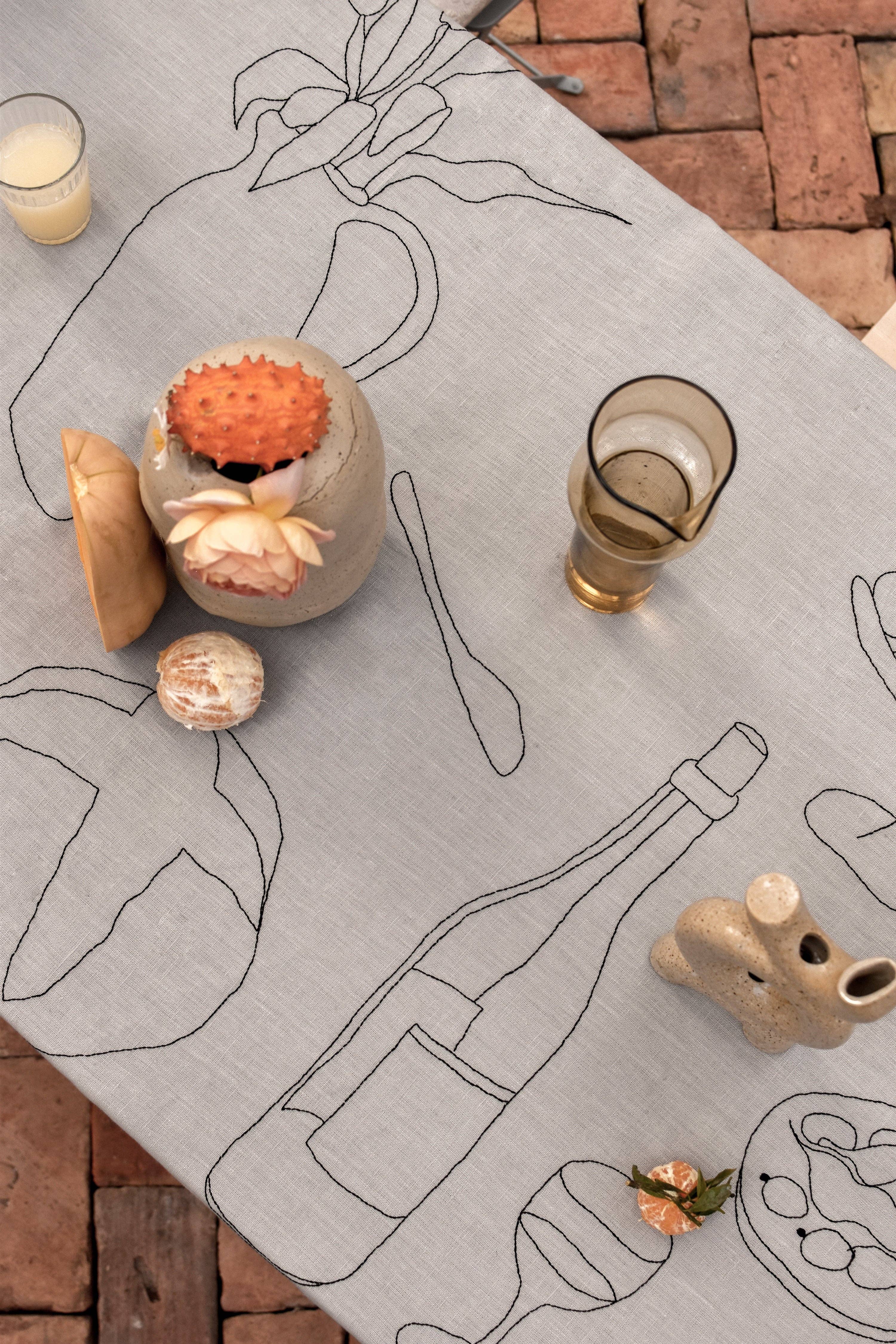 À bientôt - Wholesale Tablecloth - L'automne Organic Linen Tablecloth2