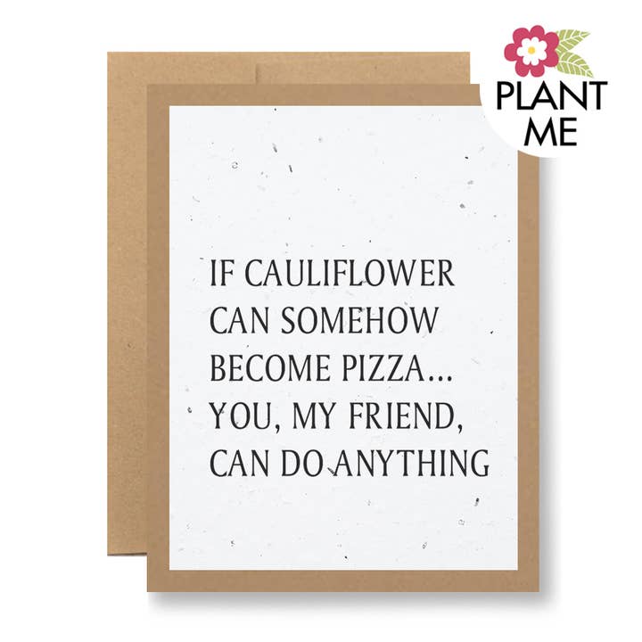 Plantable Seed Paper Greeting Card - If cauliflower can... for wholesale by Seedy Cards