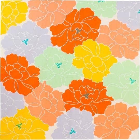 Furoshiki de peonía y naranja para venta al por mayor de Kevia