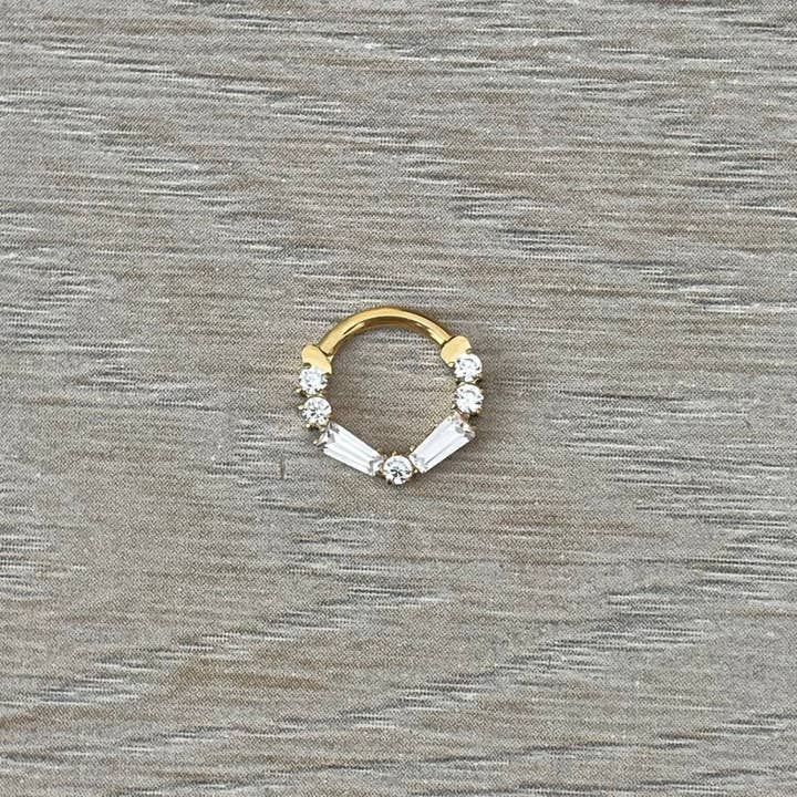 Elara Body Jewelry - Wholesale Nose Ring - Titanium Gold Septum Piercing (16G | 8mm or 10mm | Titanium | Gold or Silver)