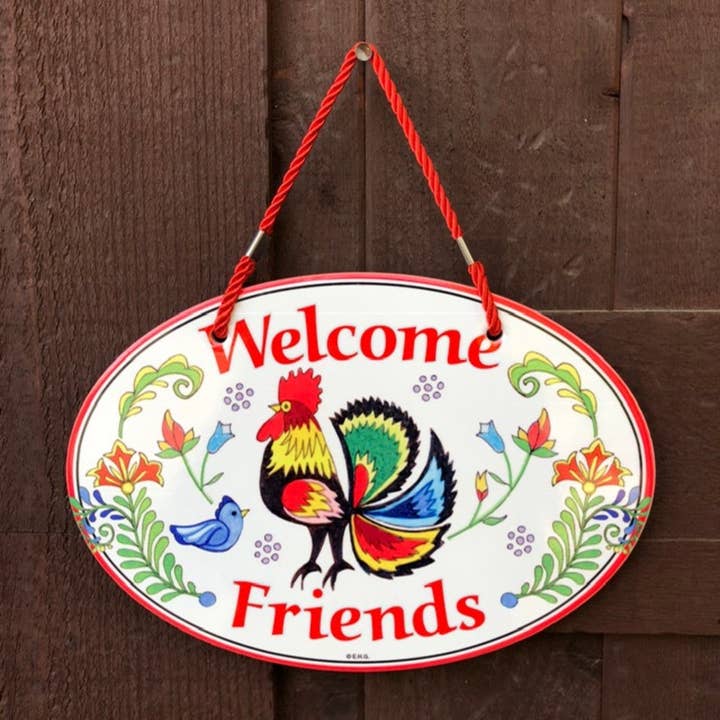 European Heritage Gifts - Wholesale Sign - Welcome Rooster Decorative Door Signs1