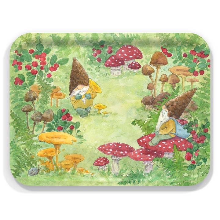 Nordic-Inspired Fall Woodland Serving Tray By Anette Grostad for wholesale by Trays4Us