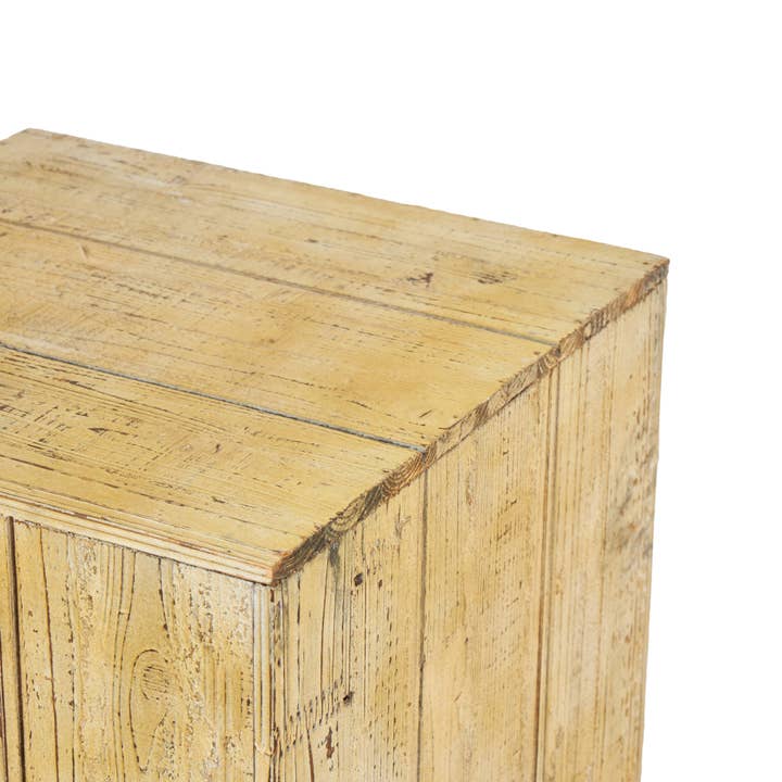 Deco Marché - Wholesale Side Table - Rustic Brown Wood Pedestal Table Set12