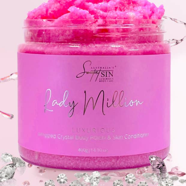 Vernis fouetté pour le corps avec revitalisant Lady Million pour la vente par Australia's Sweetest Sin