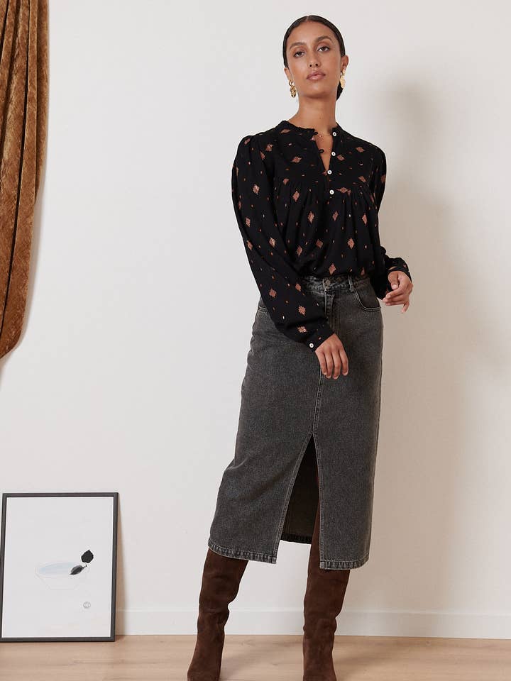 Garance Paris - Wholesale Blouse - Women's - Embroidered feather blouse - PERLE