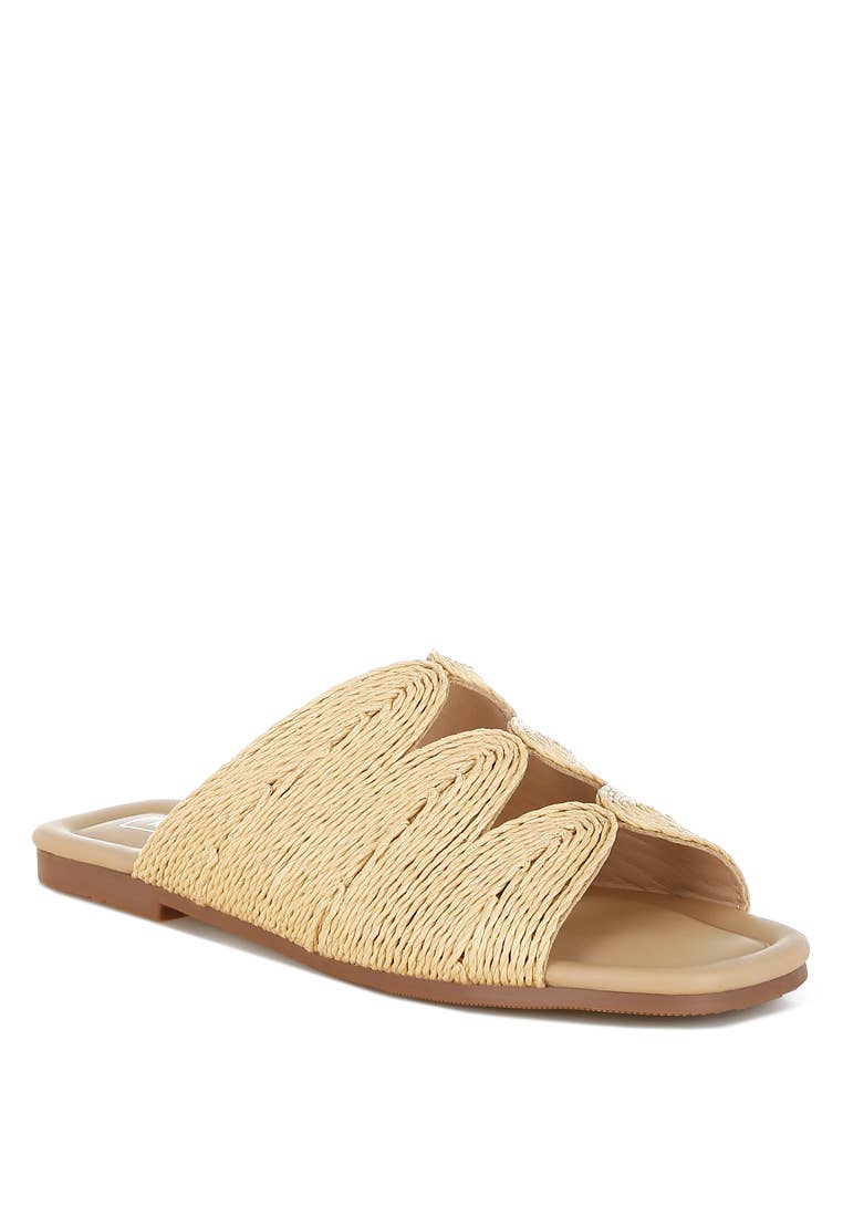 Rag Company - Wholesale Sandals - Women's - Daisy Doe Raffia Square Toe Flats0