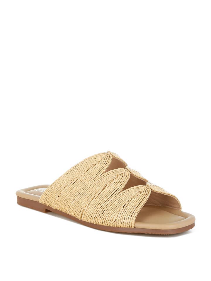 Rag Company - Wholesale Sandals - Women's - Daisy Doe Raffia Square Toe Flats