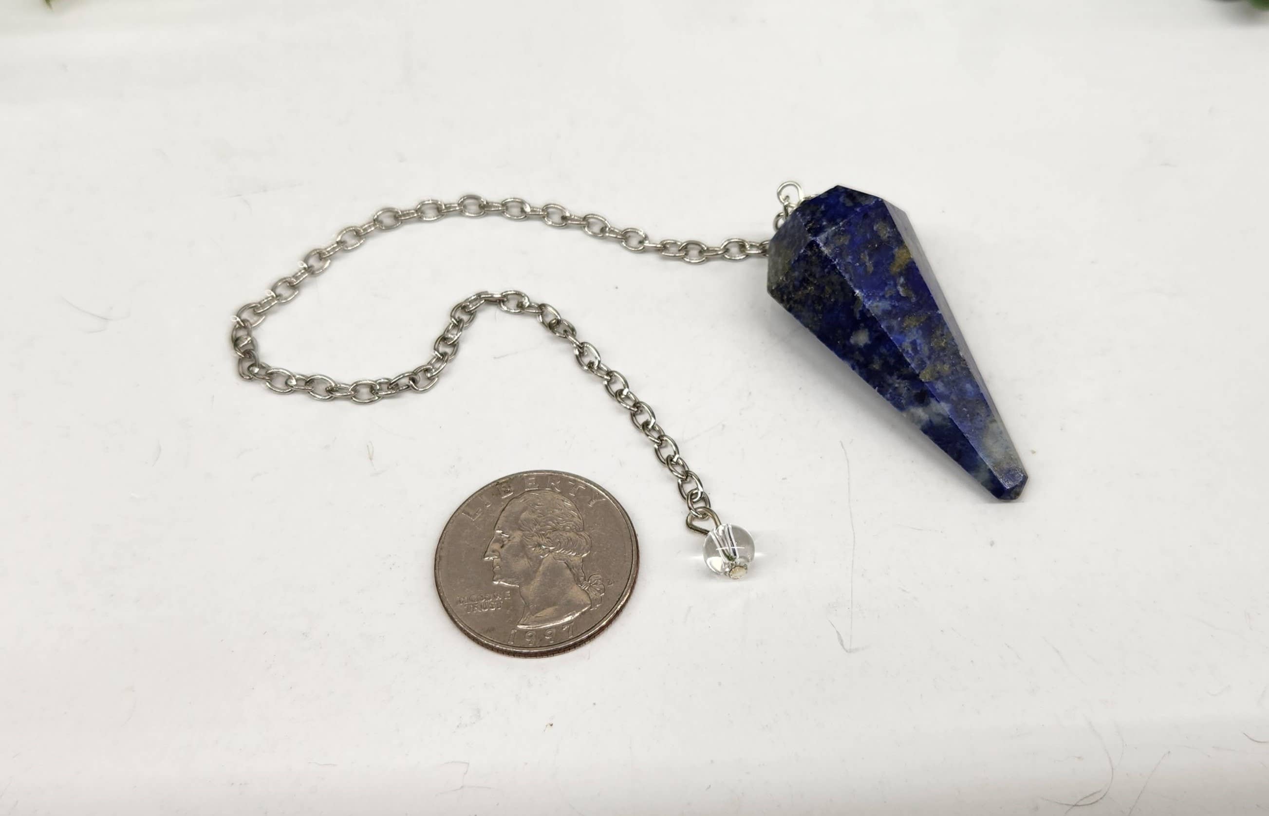 Meraki Gemstones - Wholesale Pendulum Board - Lapis Lazulli Pendulum with Silver Color Chain 9