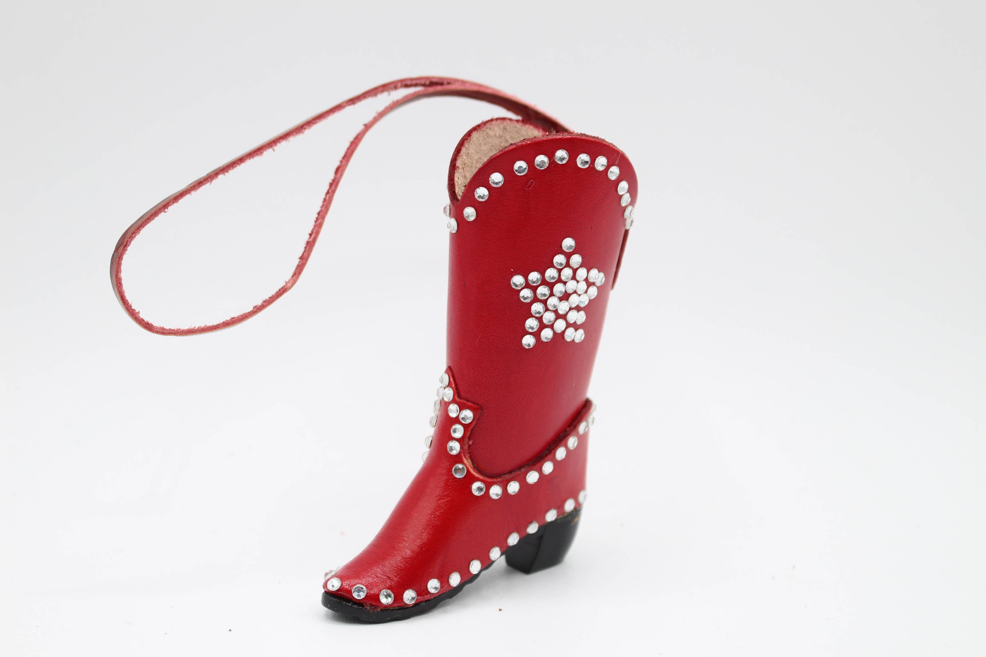 Sunflower Handmade leather inc - Wholesale Ornamentset - 12 stuks westerse lederen artikelen ornamenten cowboylaarzen hoeden et8