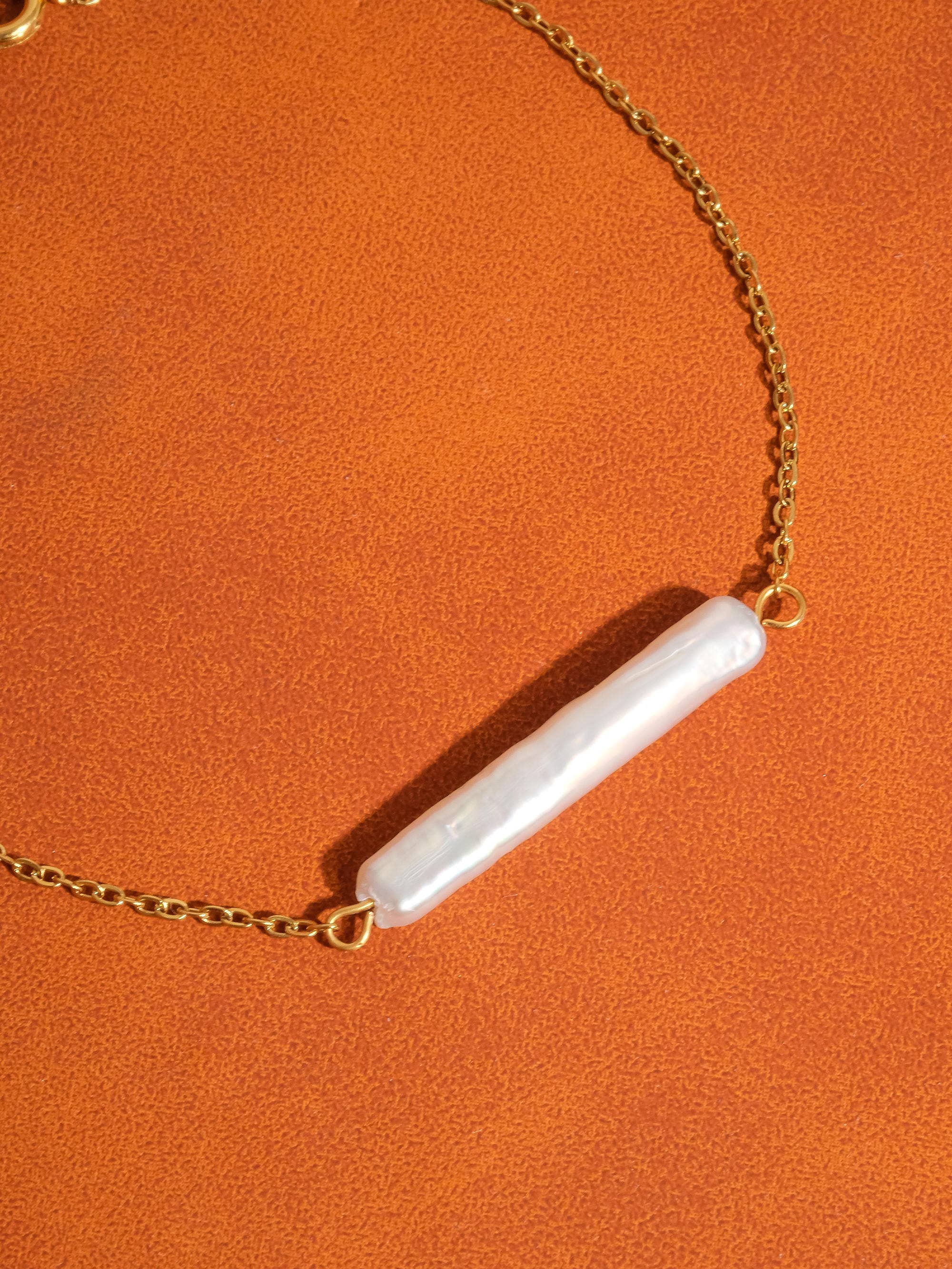 Or jaune Bracelet en perles d'eau douce Ingrid 18K non ternissantes en vente sur Faire2