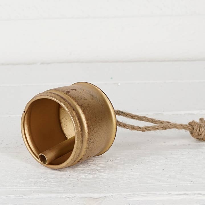 Impressive Enterprises, Inc. - Wholesale Bell - M32501-Vintage Gold Silo Bell w. jute loop (4inH)