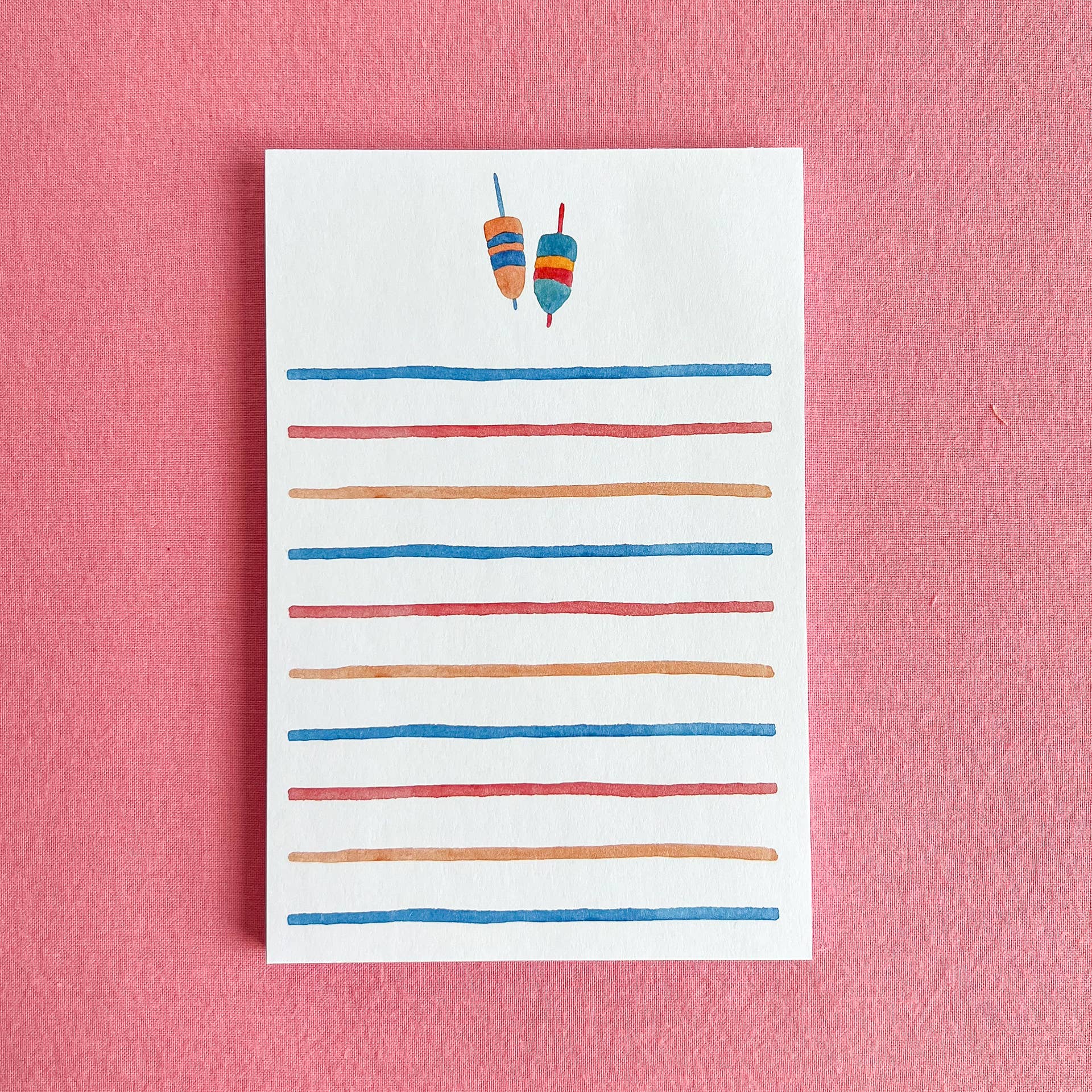 Gert & Co - Wholesale Notepad - Watercolor Buoys Notepad | Coastal Watercolor Notepad1