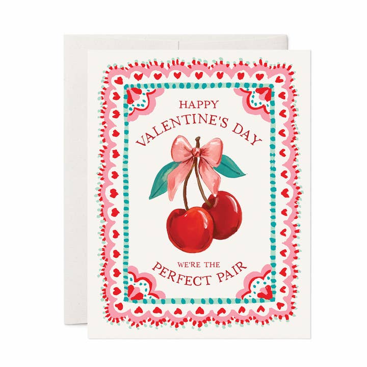 Carte de vœux A2 Cerises Valentine pour la vente par Antiquaria