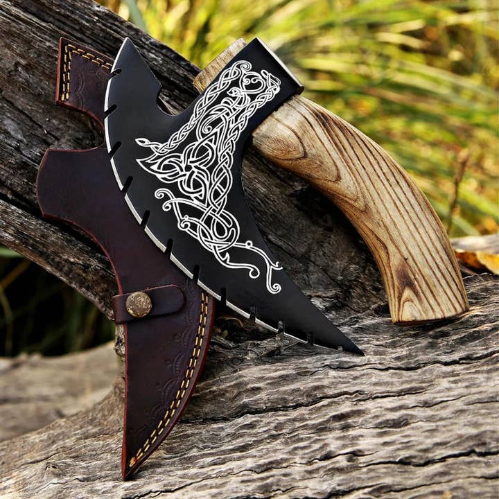 Liconte LLC - Wholesale Pizza Wheel - Handmade Pizza Cutter Axe Style Gift BBQ Outdoor Wood Events1