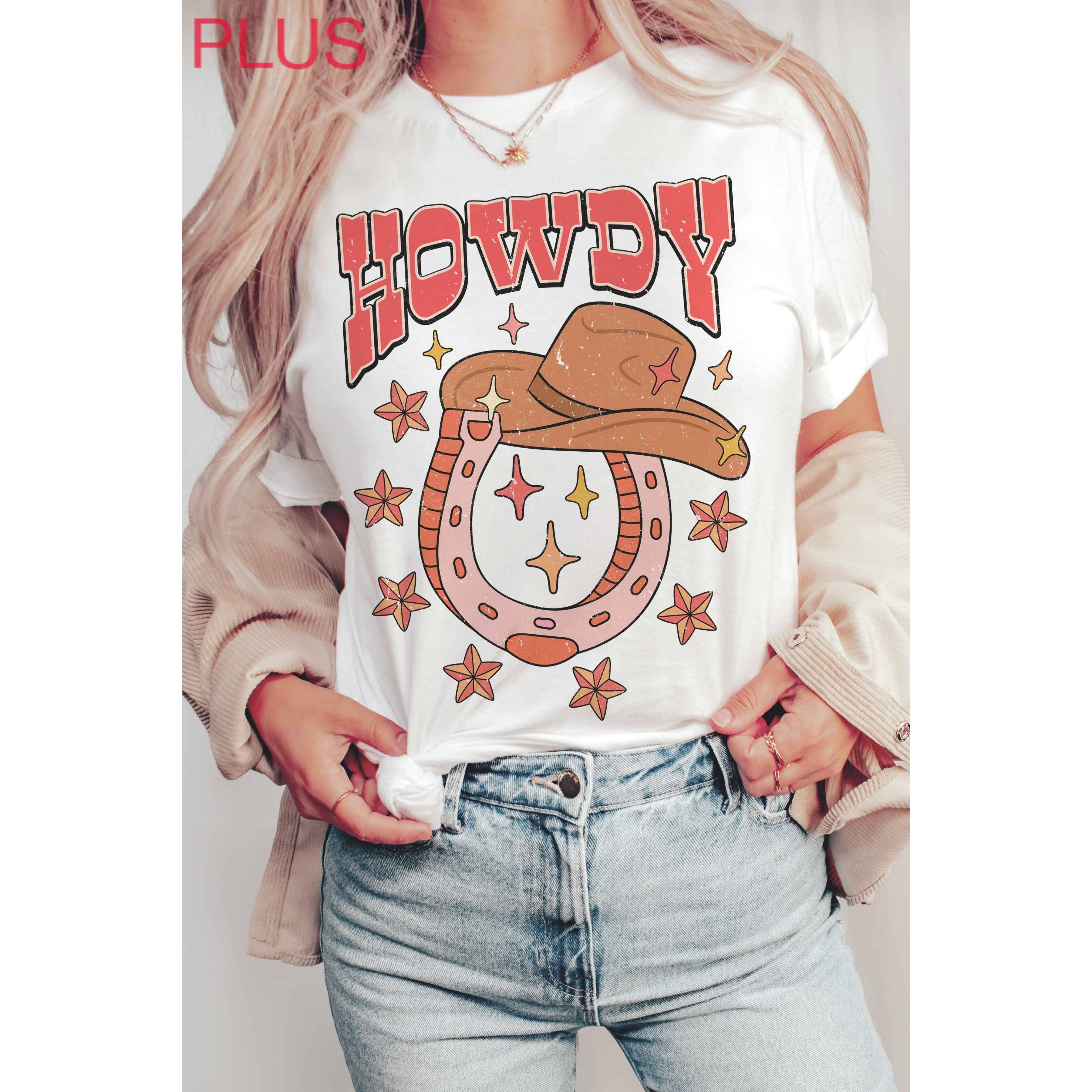 BLUME & CO. - Wholesale T-Shirt (Graphic) - Women's - HOWDY HORSESHOE Plus Size Graphic Tee1