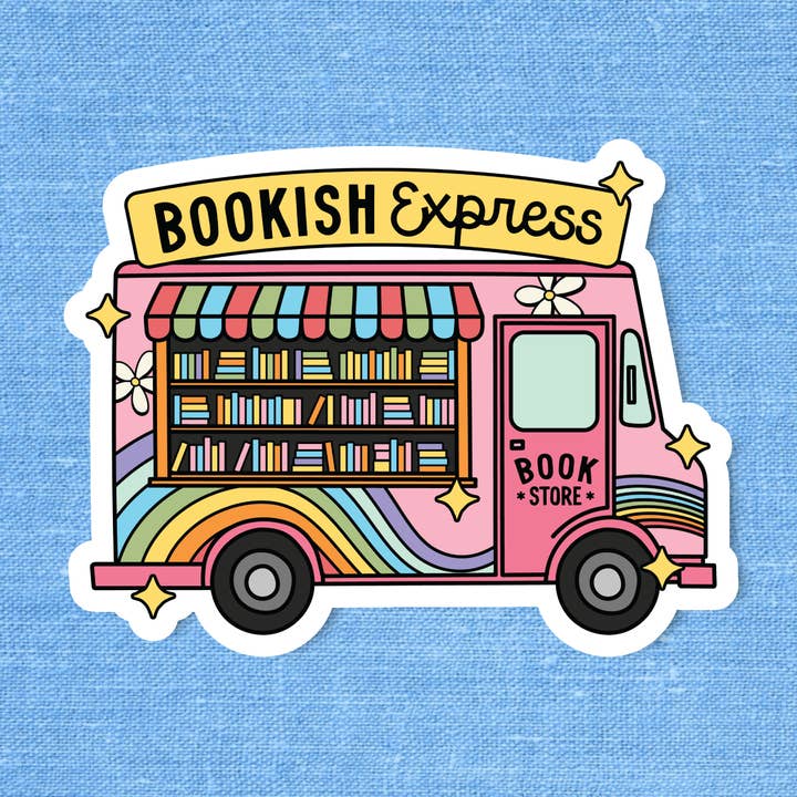 Librairie Bookish Express, autocollant de librairie, autocollant Bookish pour la vente par Radical Buttons