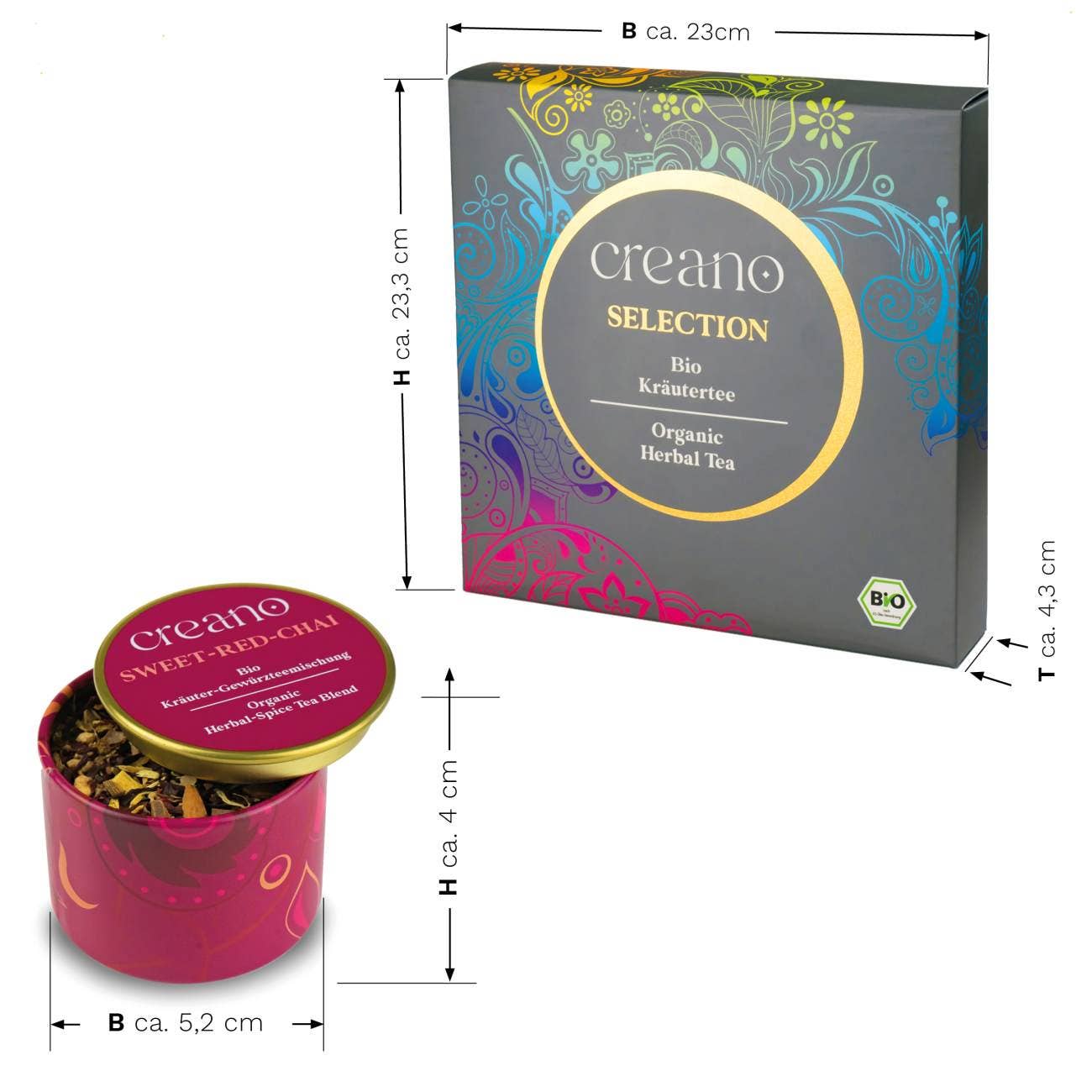 Creano - Wholesale Tea Bags - Creano organic tea gift set - 9 types of tea in metal cans1