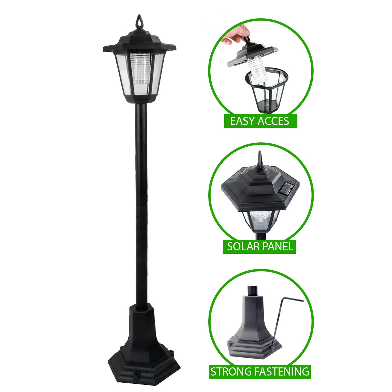 Daniel James - Wholesale Outdoor/Lawn Light - Pair of 83 cm Solar-Powered Outdoor Garden Post Lamps5