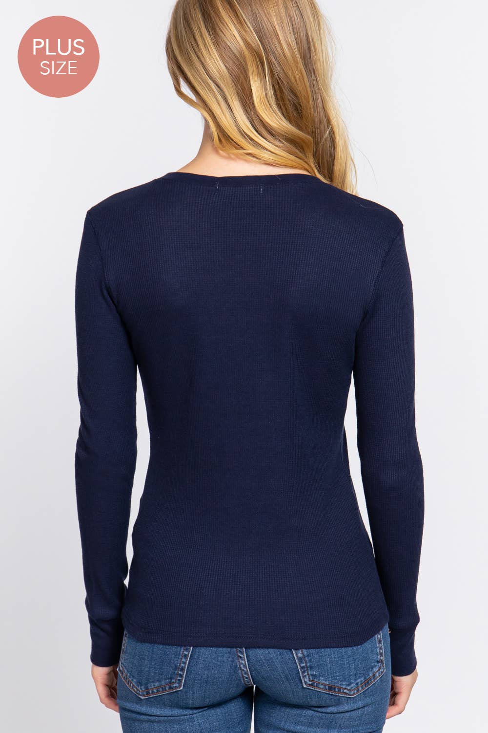 Active Basic | Active USA - Wholesale Knit Top - Women's - [PLUS SIZE] Long Sleeve Crew Neck Thermal Knit Top25