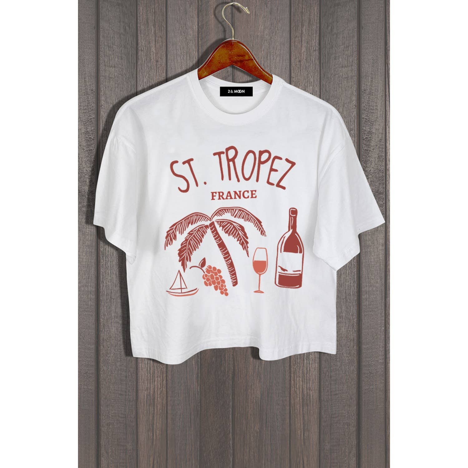 MINEB - Wholesale Screen Printed T-Shirt - Women's - ST TROPEZ FRANCE TOP2