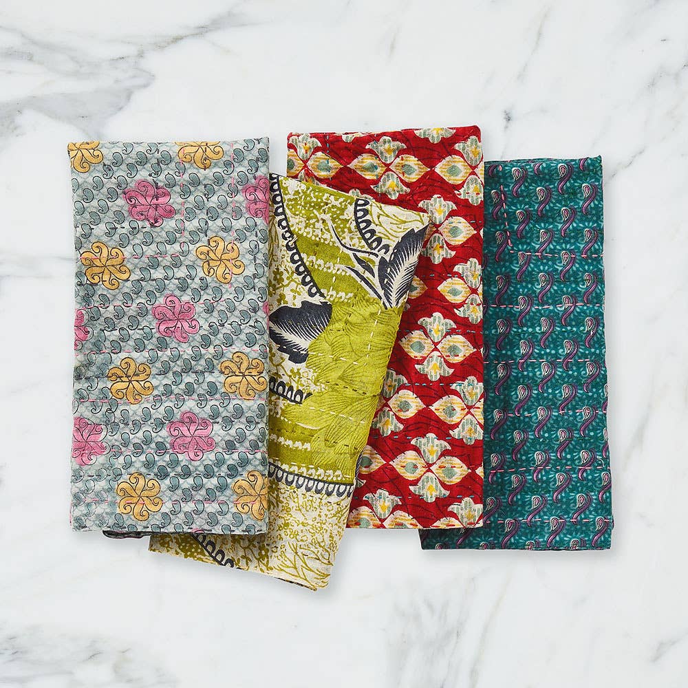 SERRV International - Wholesale Dinner & Cloth Napkin - Kantha Napkins - Set of 41