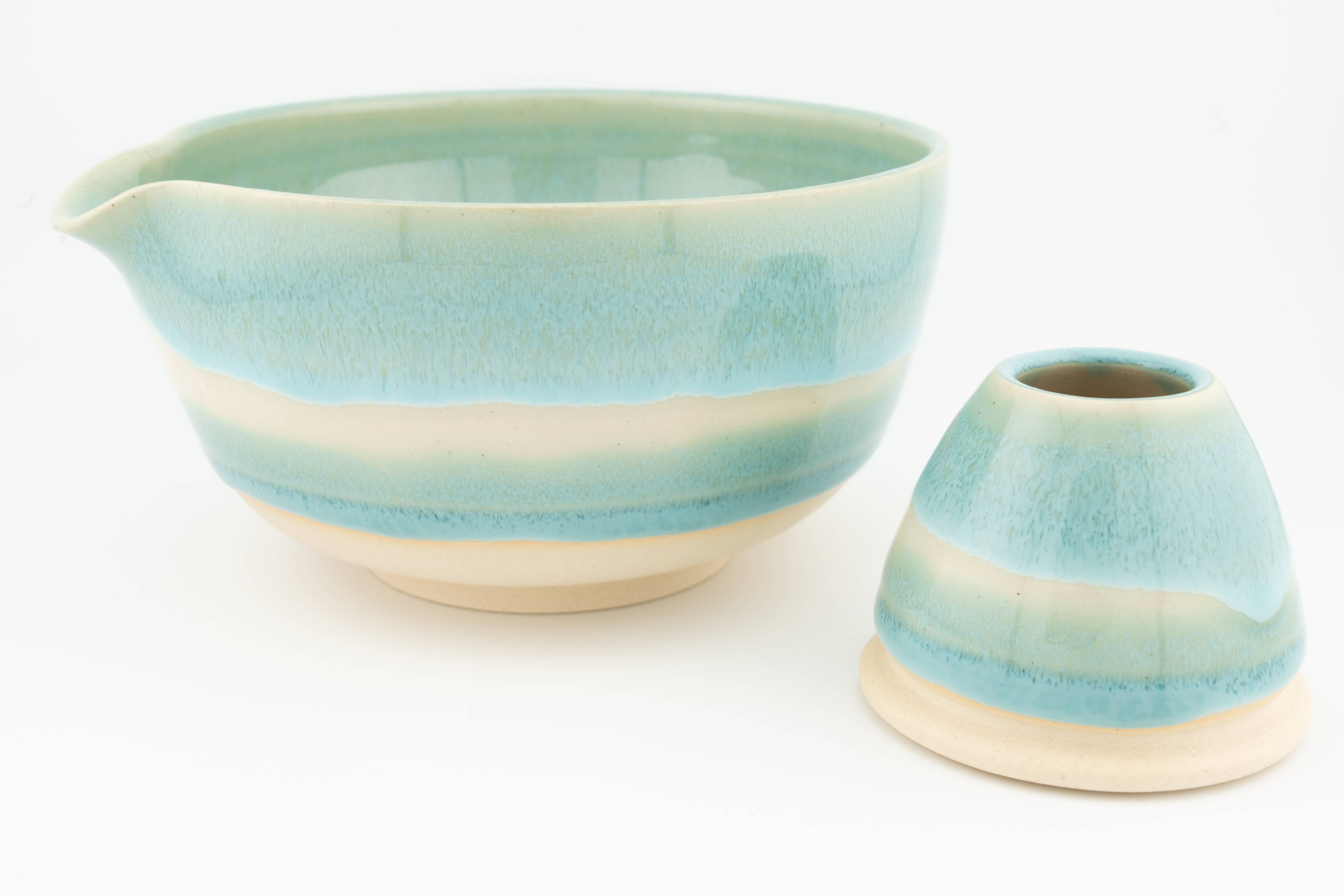 Swan City Ceramics – wholesale Tea set – Matcha Bowl with Whisk Holder, Handmade Ceramic, Chawan0