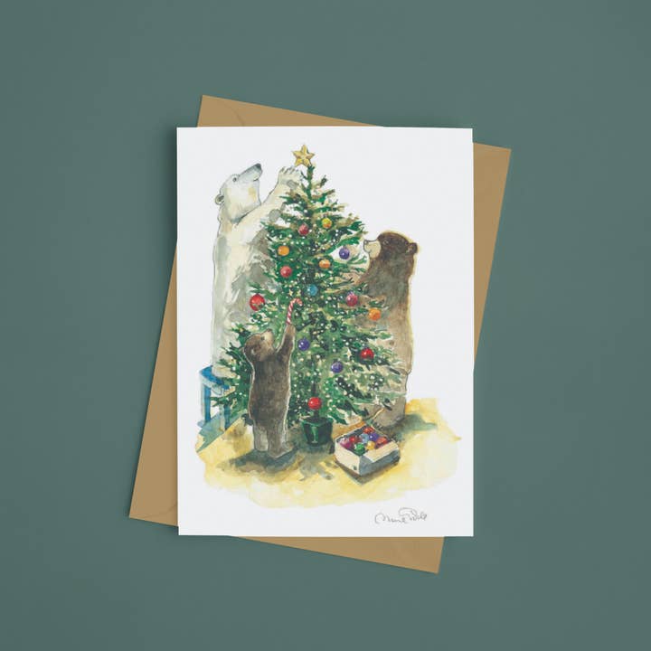 Decorating the Tree Greeting Card for wholesale by Animo Alphabets