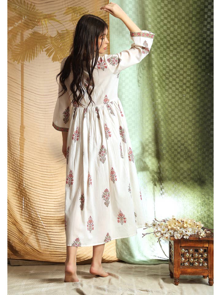 The Fox and The Mermaid - Wholesale Dress - Women's - Block Printed Indian Style Women's Dress (Daksha)
