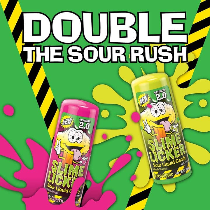 Showcase - Wholesale Gummy - Toxic Waste: Slime Licker 2.0 Version - Green Apple & Black Cherry Roller (Ships Assorted)6