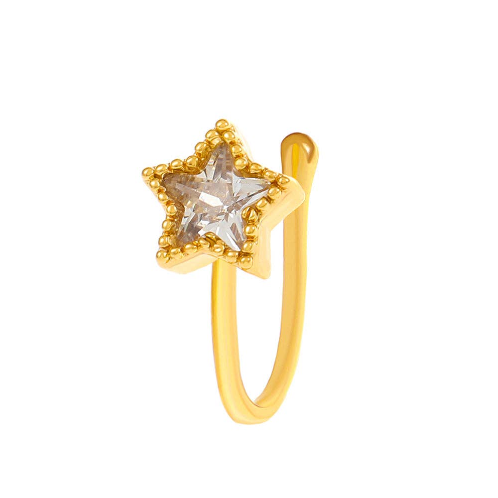 SALINA TRADING INC - Wholesale Neusring - U-vorm Ster Hart Kroon Niet-piercing Neusring21