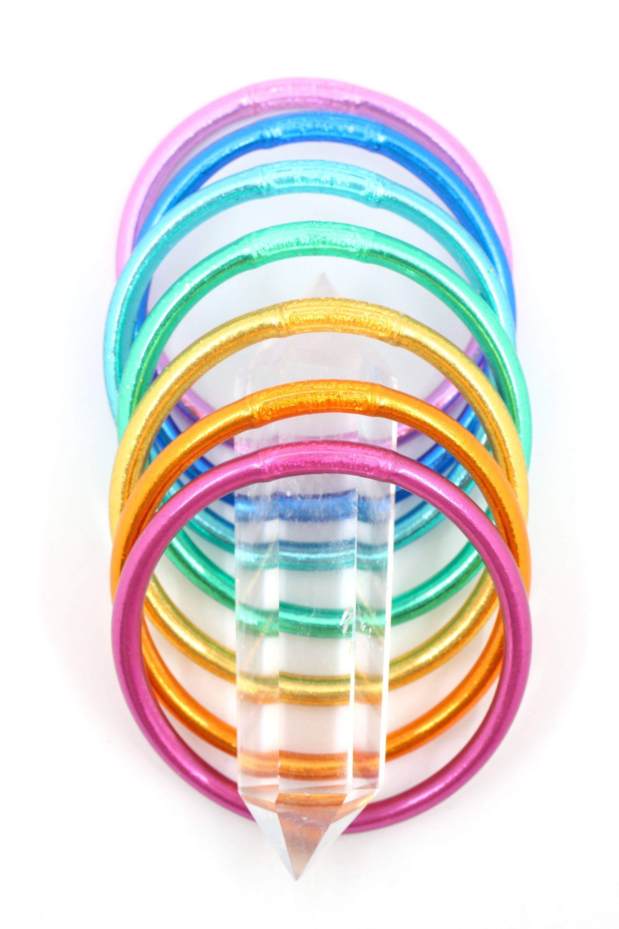 Woman Shops World - Wholesale Bangle Bracelet - Single Rainbow Thai Buddhist Temple Bracelet, Mantra Bangle1