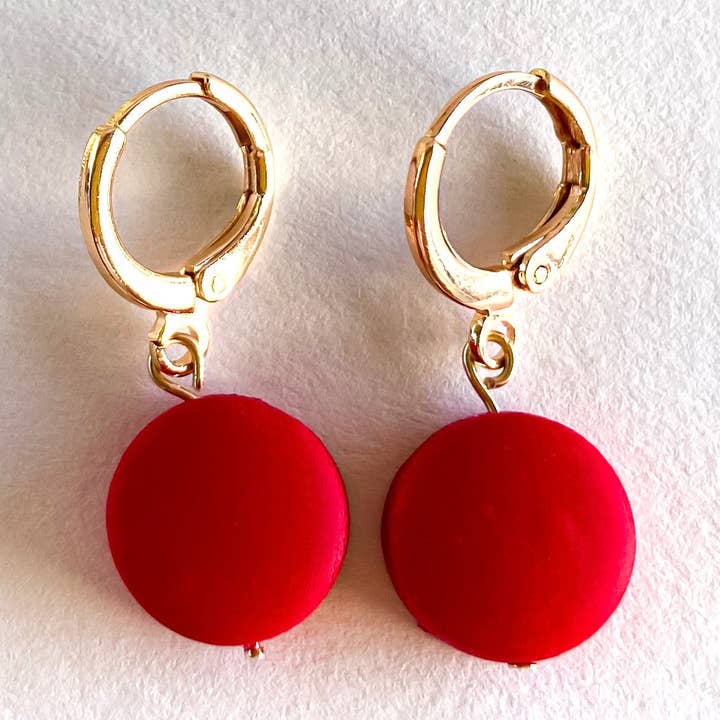 Red Round with 14k Gold Plated closure hook for wholesale by Giralda Designs