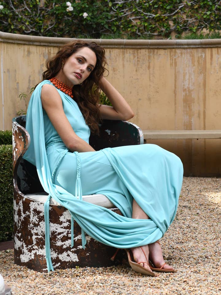 Everyway Dress : Aqua Matte Jersey for wholesale by JULIE HARRAH