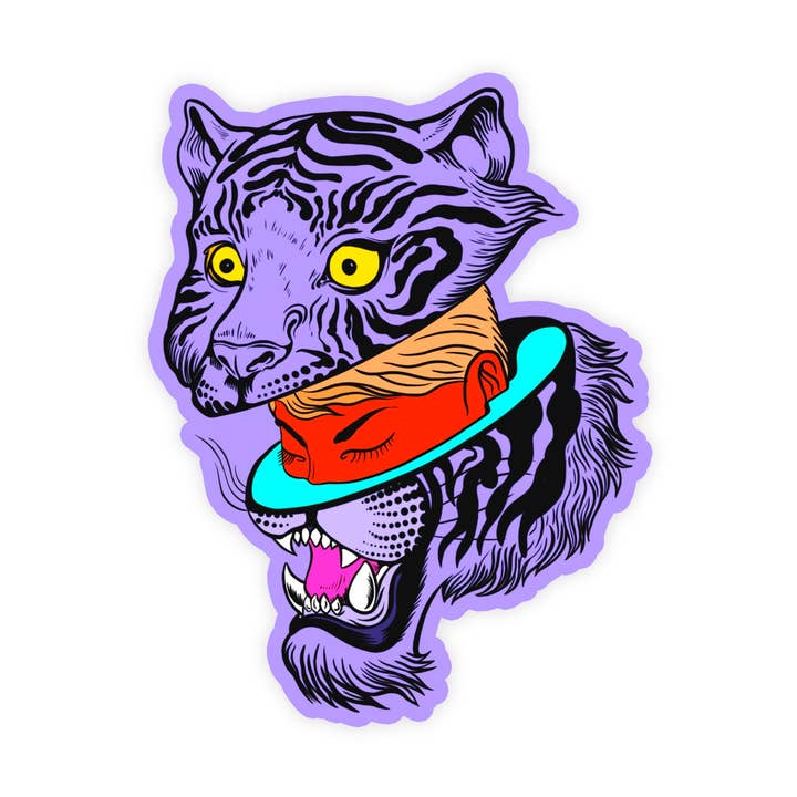 Graffiti Girl Eye Of The Tiger Sticker for wholesale by Sticker Bull