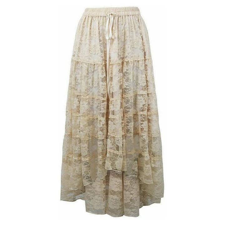 Ivory Lace Skirt for wholesale by Daisy Corsets