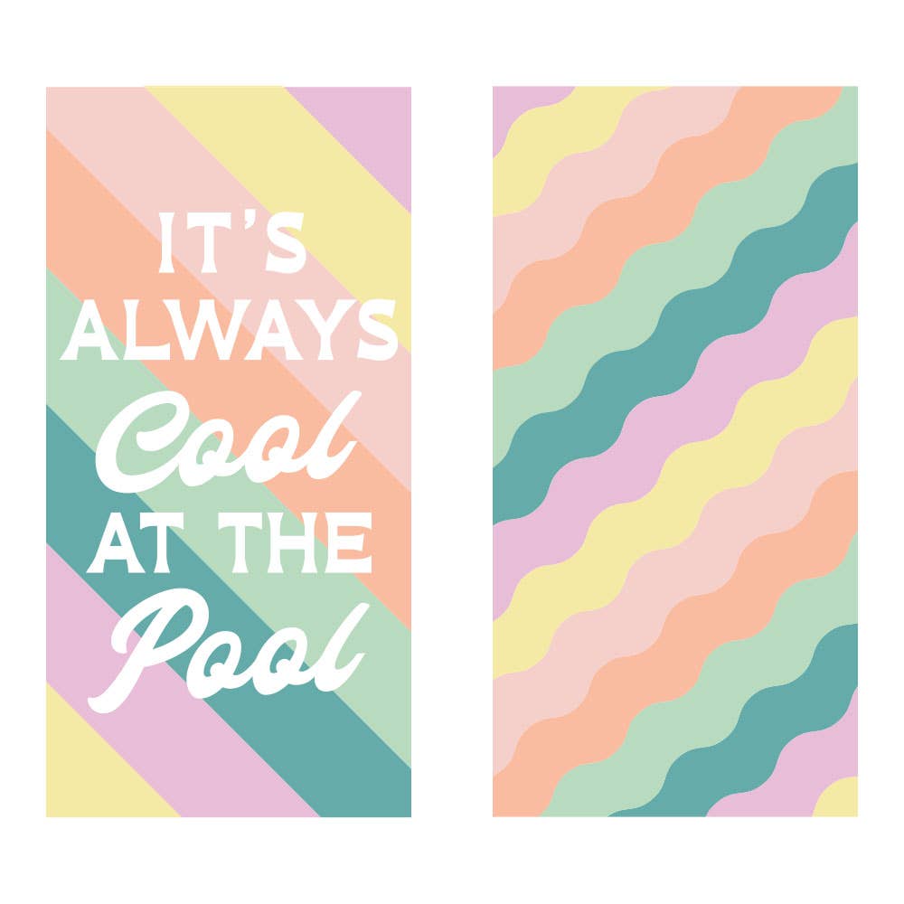 Pastel Stripes It's Always Cool At The Pool Quick Dry Towel for wholesale on Faire1