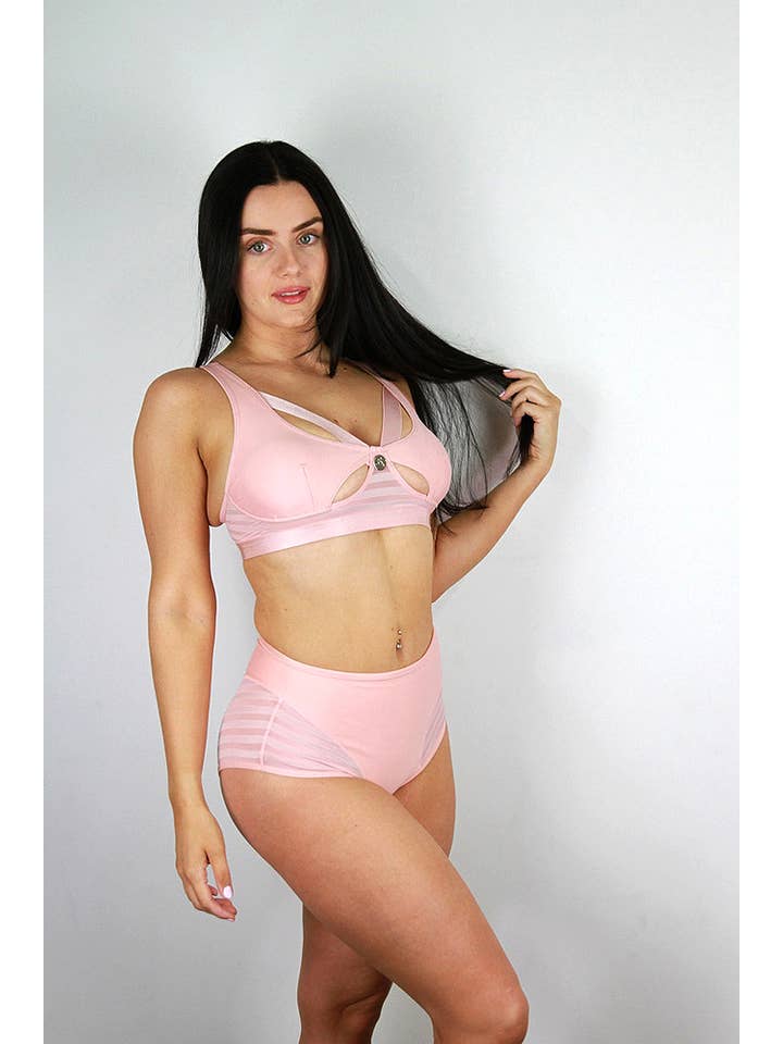 Rarr Designs – Großhandel Unterwäsche – Damen – Alexis Mid Waist Booty Short – BABY PINK | Pole Wear1